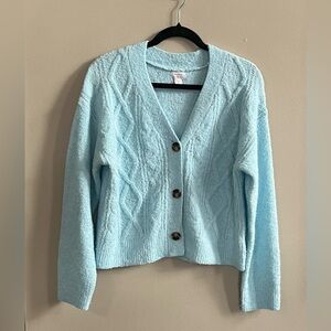 Auden light blue cable-knit cardigan size small